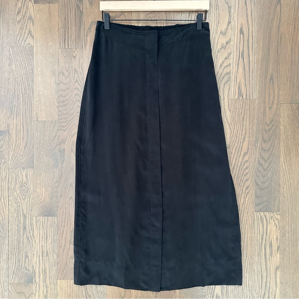 NWOT Alex Mill Mia A-line Cupro Lightweight Midi Skirt in Black Size Medium